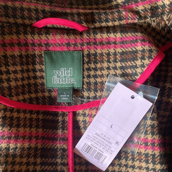 NWT Wild Fable Wool Blend Single Breasted Tweed Medium Weight midi Coat -large - Picture 9 of 15